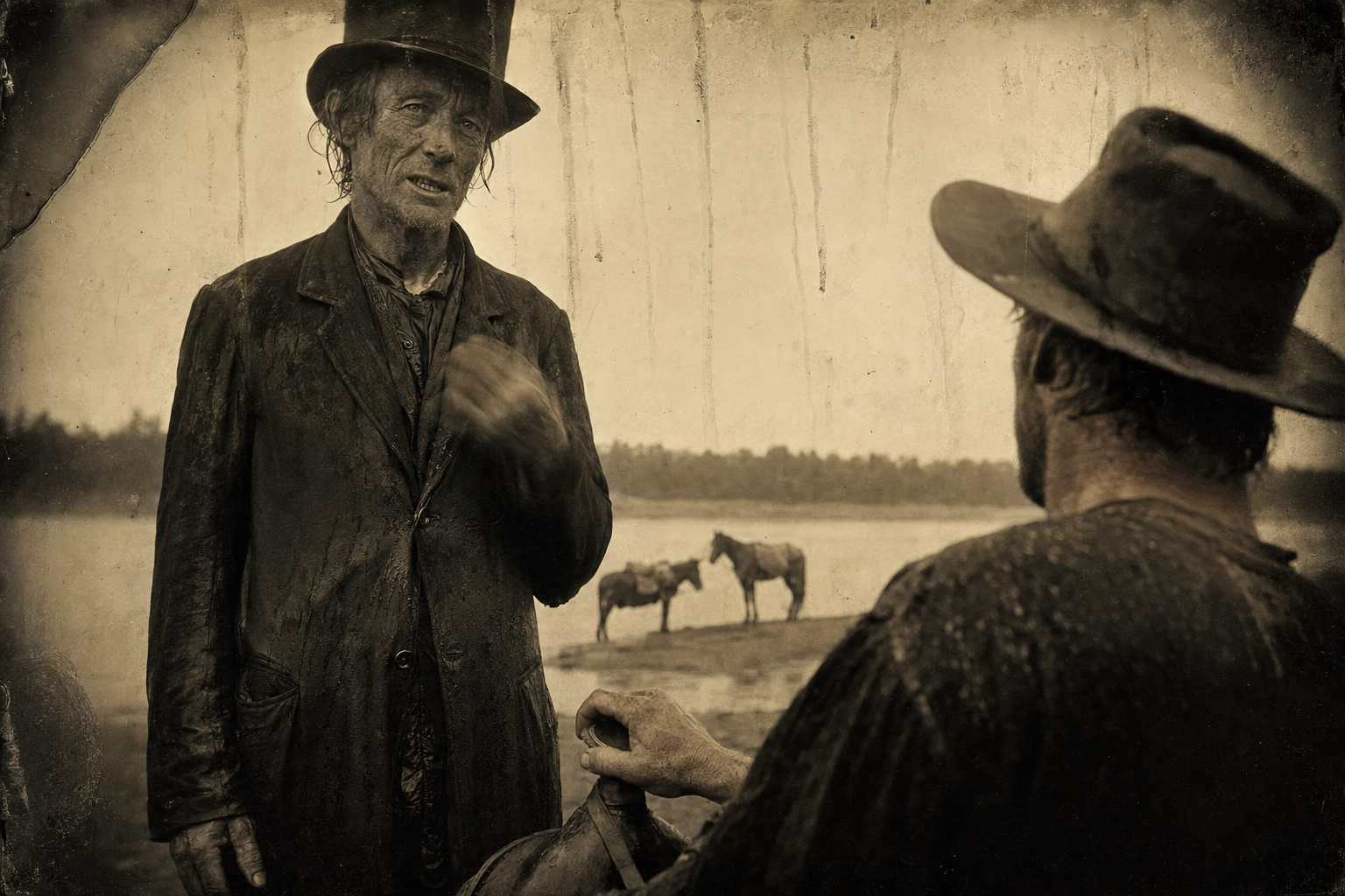 Sedgwick turns his blue eyes on July and tells him he carries a weight on his heart and is hurrying to do something he may not want to do.