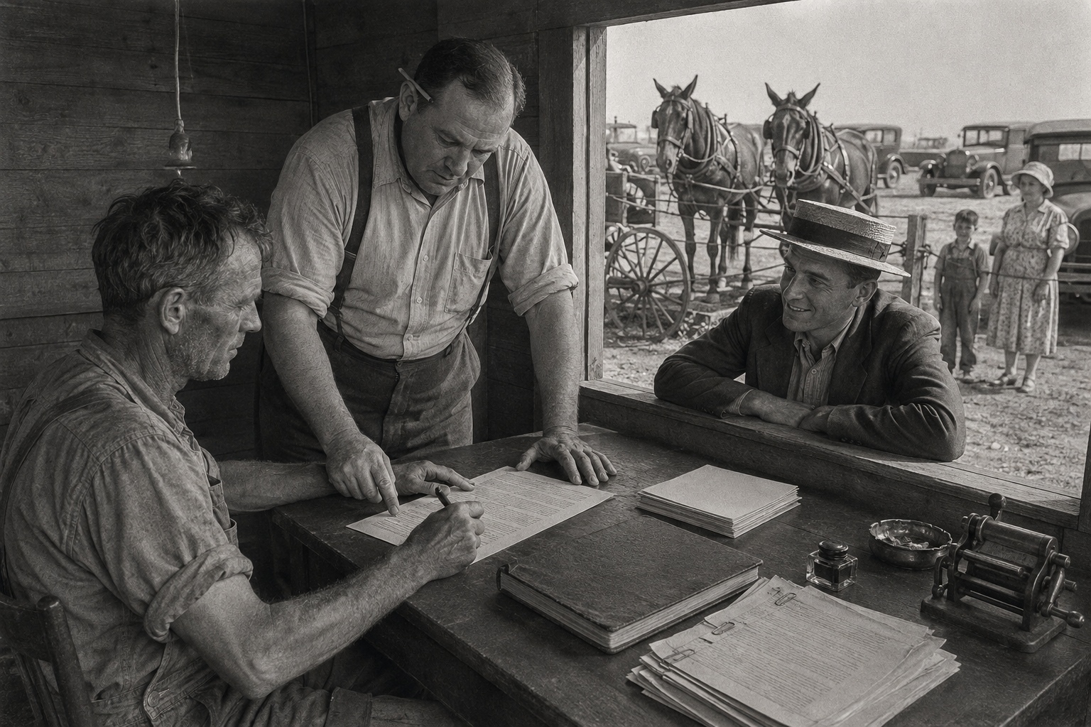 Signing at the desk