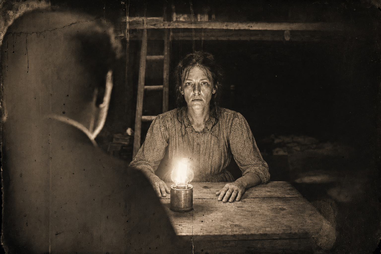 Elmira sits down at the table opposite July and tells him to take Joe with him — the opening she has been waiting for.