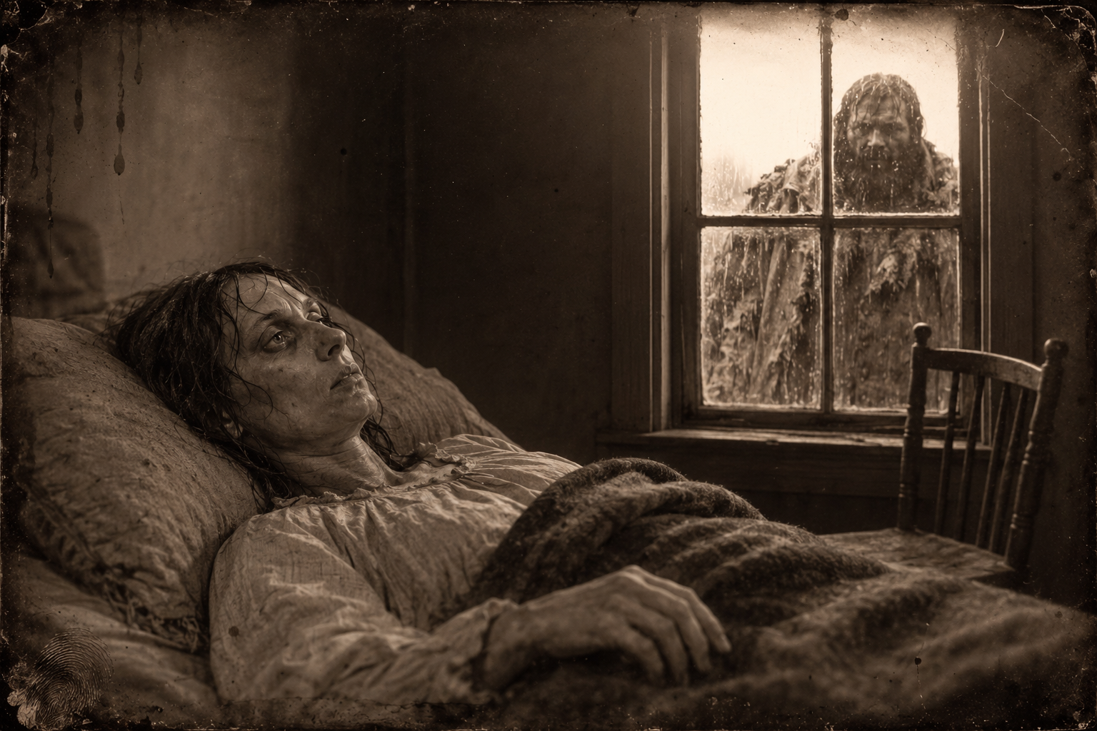 Elmira's fever breaks and the first thing she sees is Zwey standing out in the rain, looking in at her through the window.