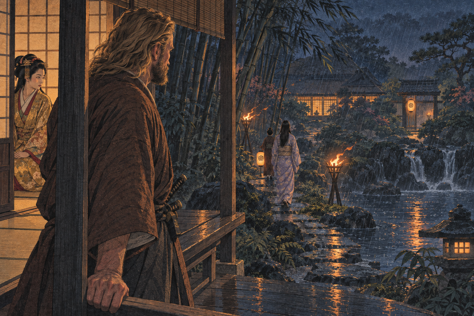 Mariko leaves down the garden path