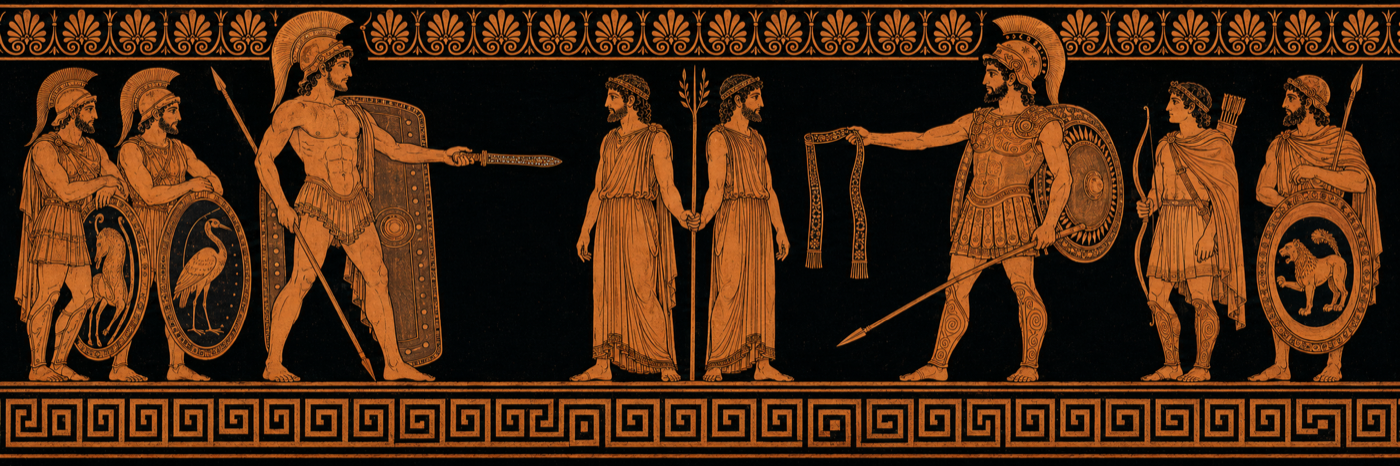 Iliad, Book 7 — Hector Duels Ajax; the Greek Wall Is Built