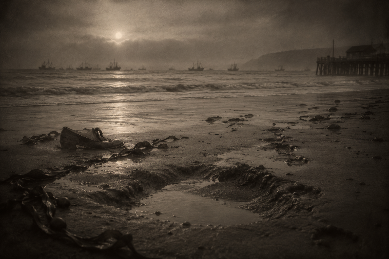 Where the waves had left her