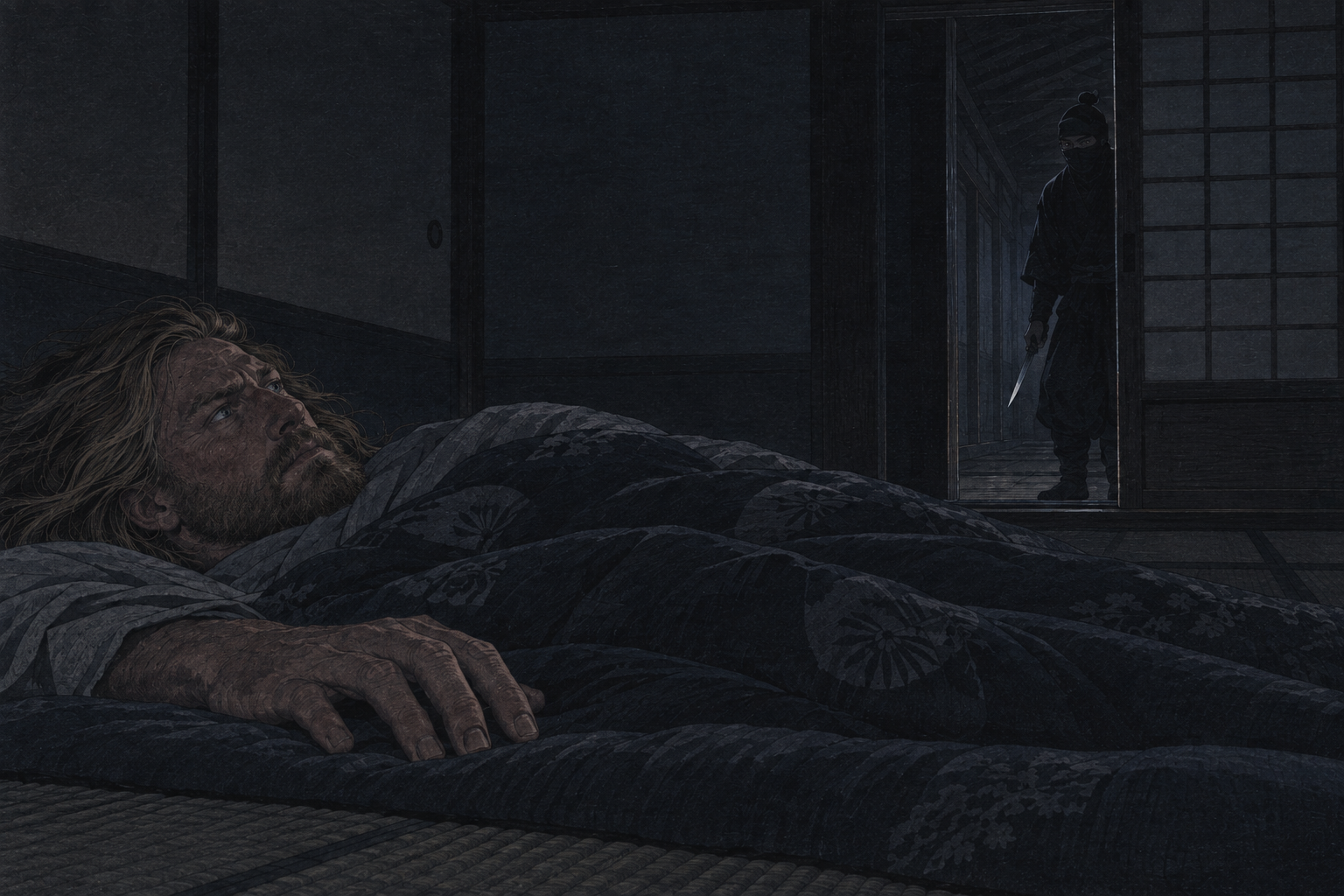 The sleeping room door slides open