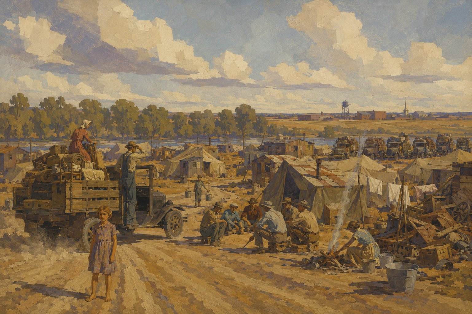 Hooverville on the edge of every town