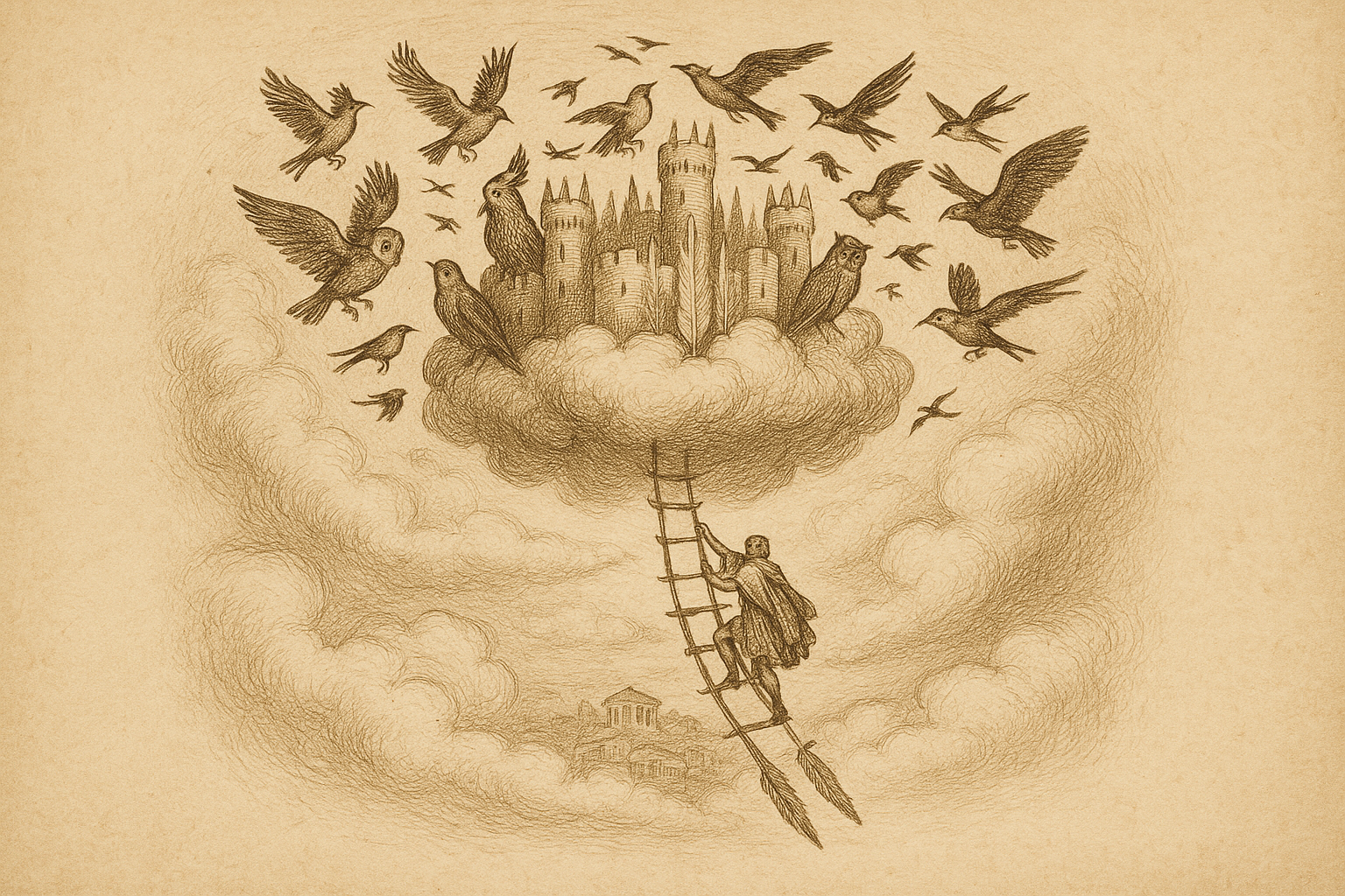 Two Athenians Who Built a City in the Sky — The Birds