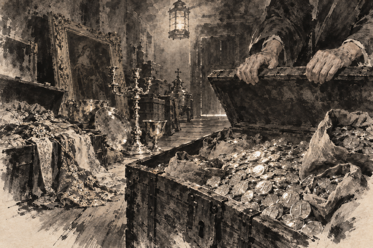 The strongbox of Spanish doubloons