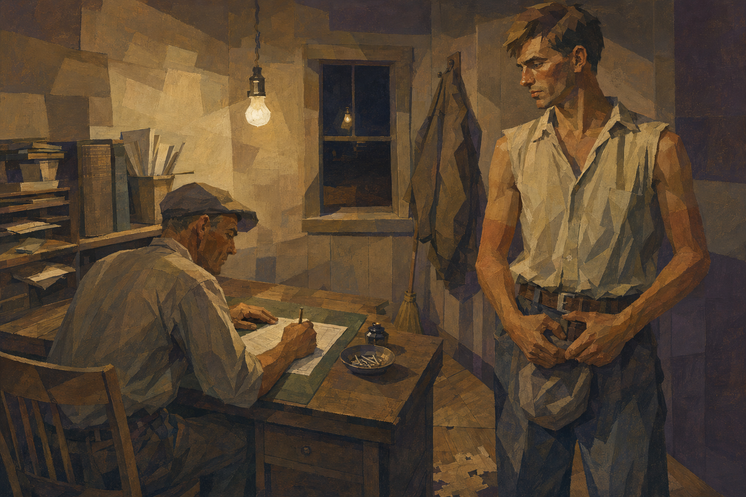 Signing on in the camp office