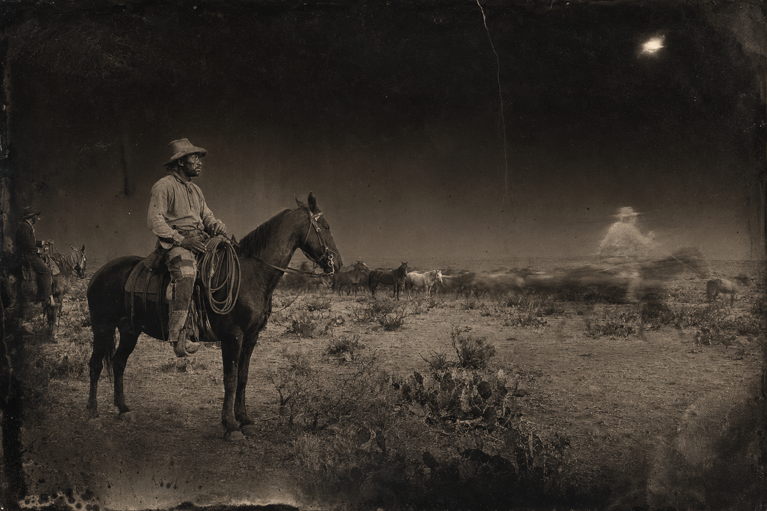 Call splits the party three ways — Augustus gallops off for the Irishmen while Deets takes the point with the recovered horses as though it were his natural place.