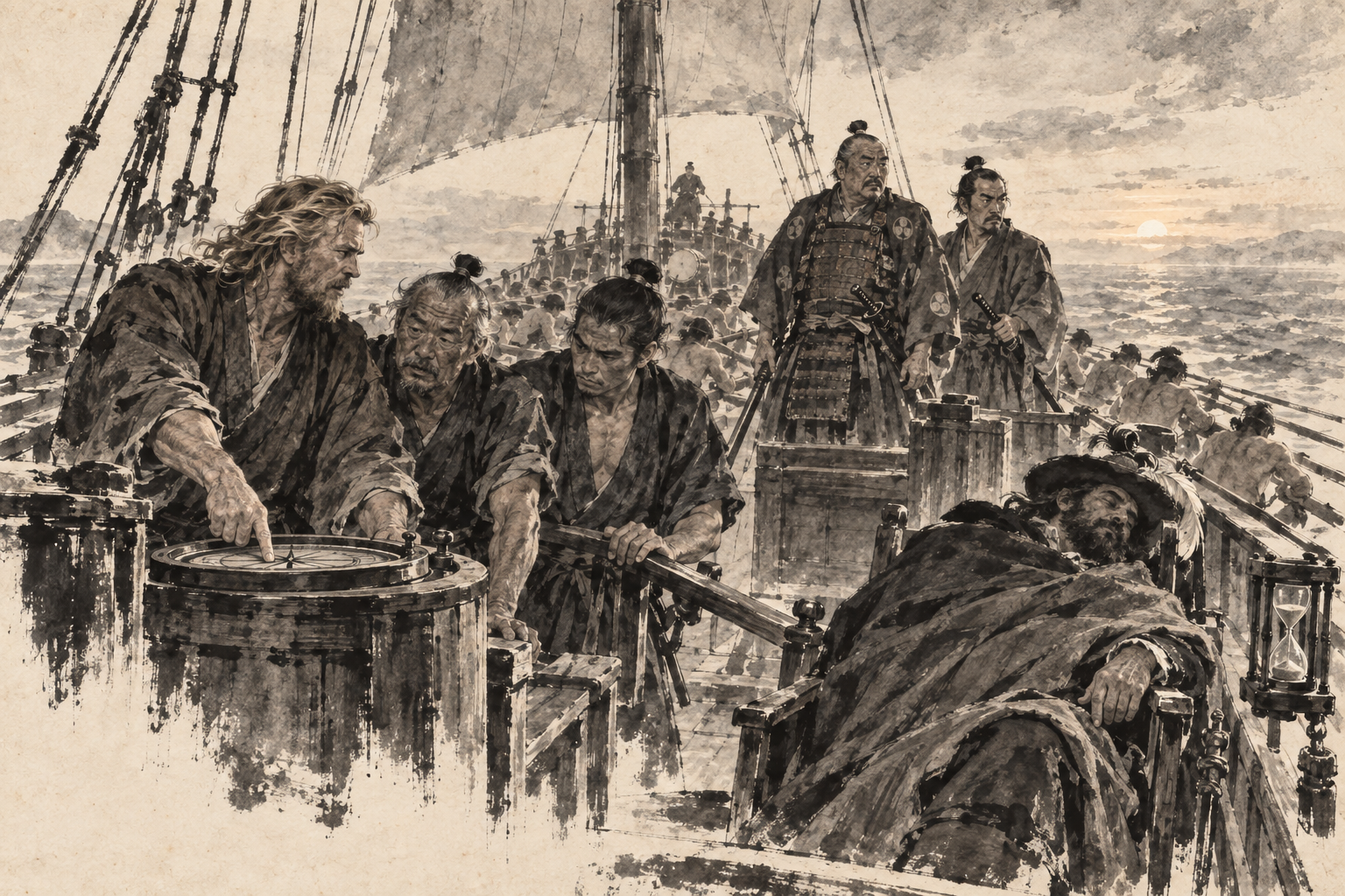The Englishman stands the pilot's watch
