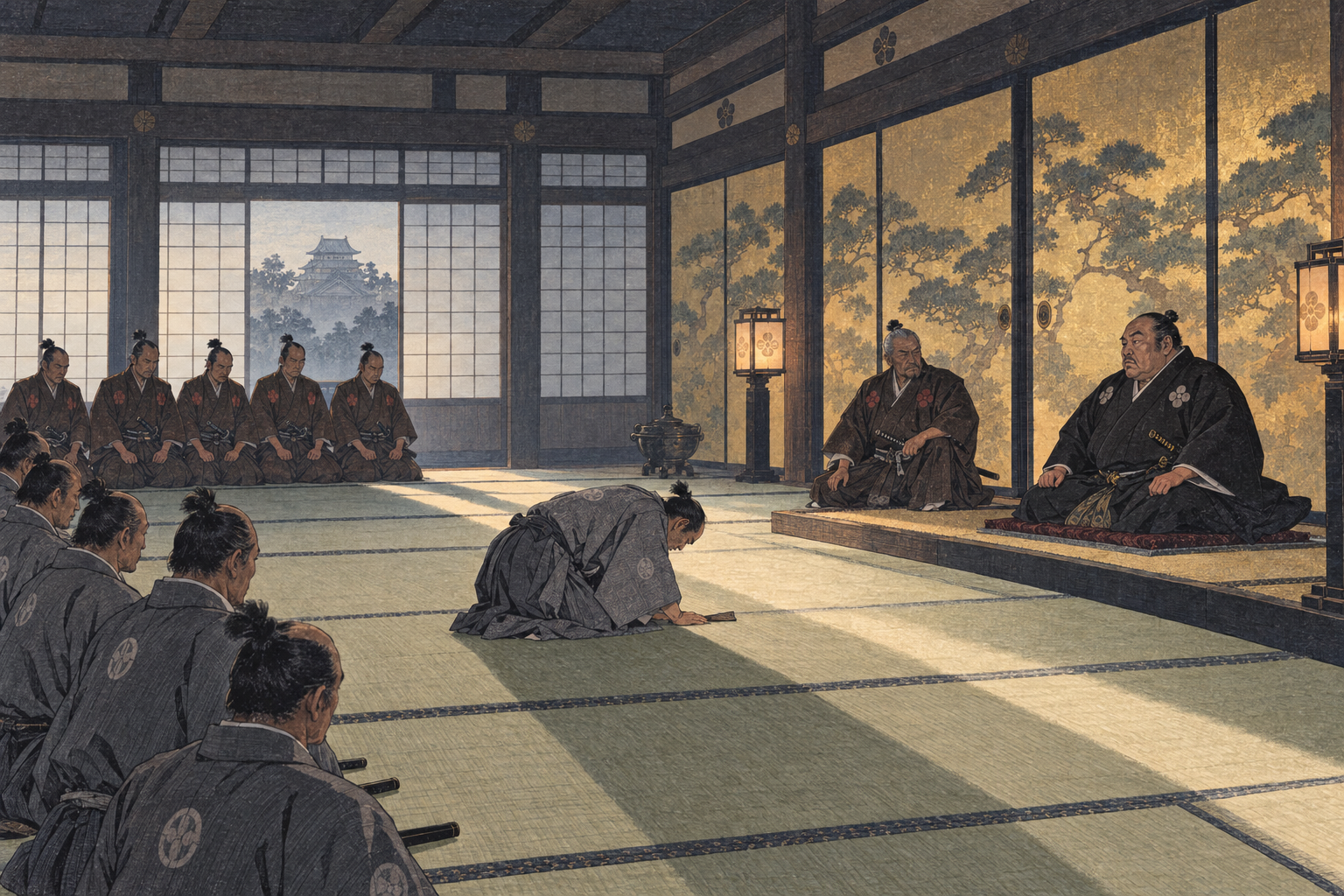 Ishido's apology in the audience room