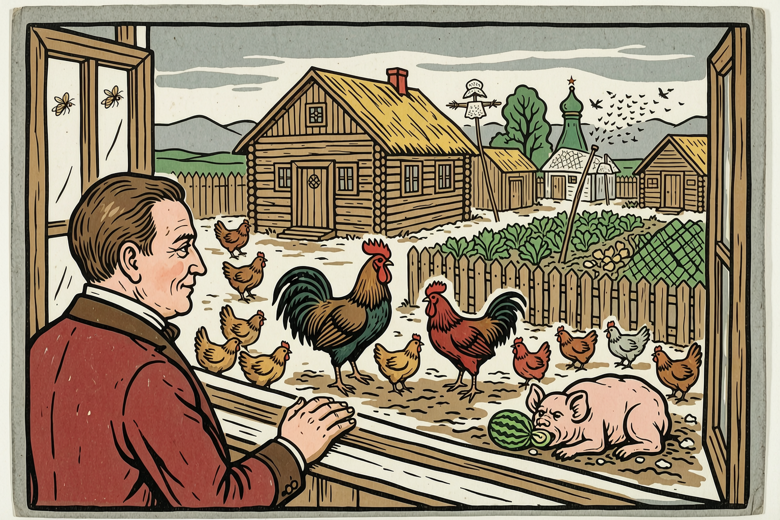 The Poultry-Yard Through the Window