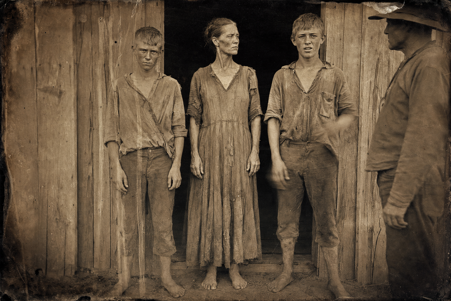 "Take 'em," the widow Spettle says, looking at her two eldest boys as if she wondered why she'd borne them.