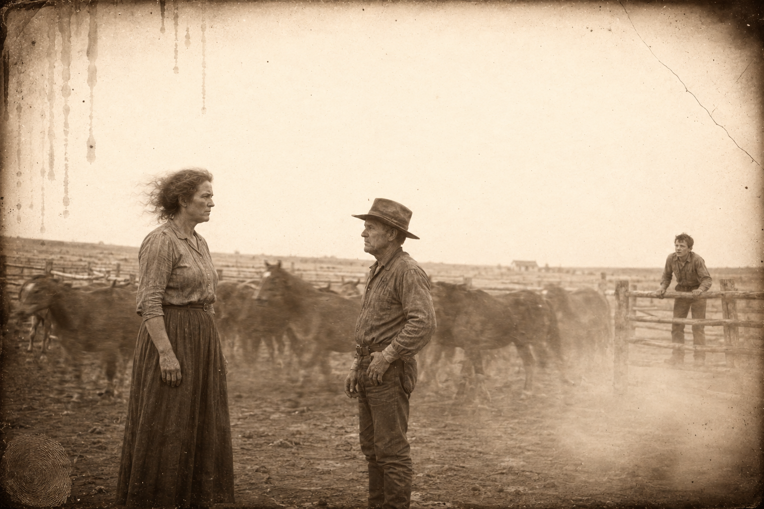 At the lots Clara names her price for the horses and does not come down; Call stands silent and put out, and Newt watches, shocked that anyone would stand up to the Captain.