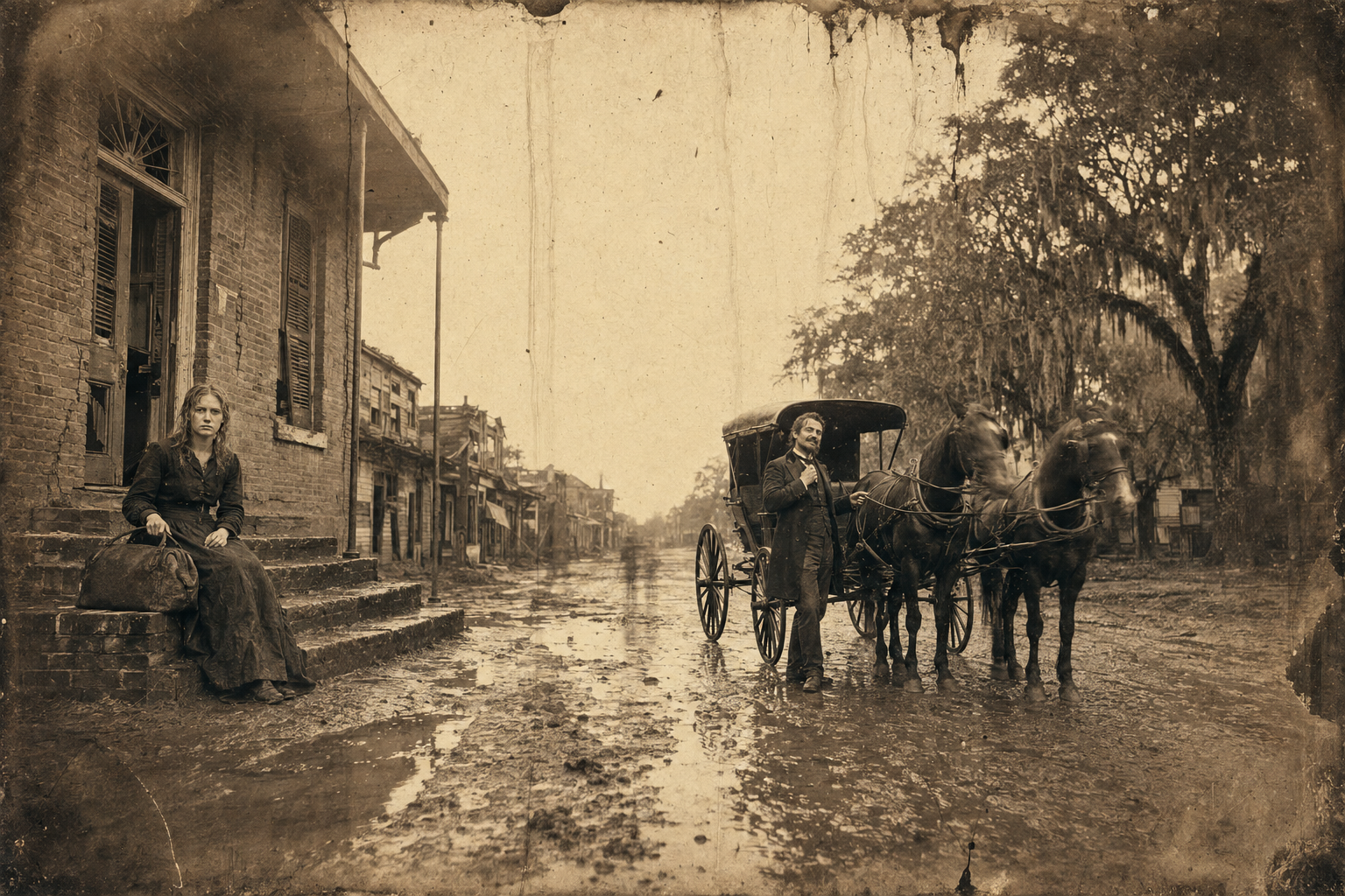 Baton Rouge — Lorena at seventeen, both parents dead and herself stranded, when Mosby Marlin finds her with his expensive buggy and his fine pair of horses.