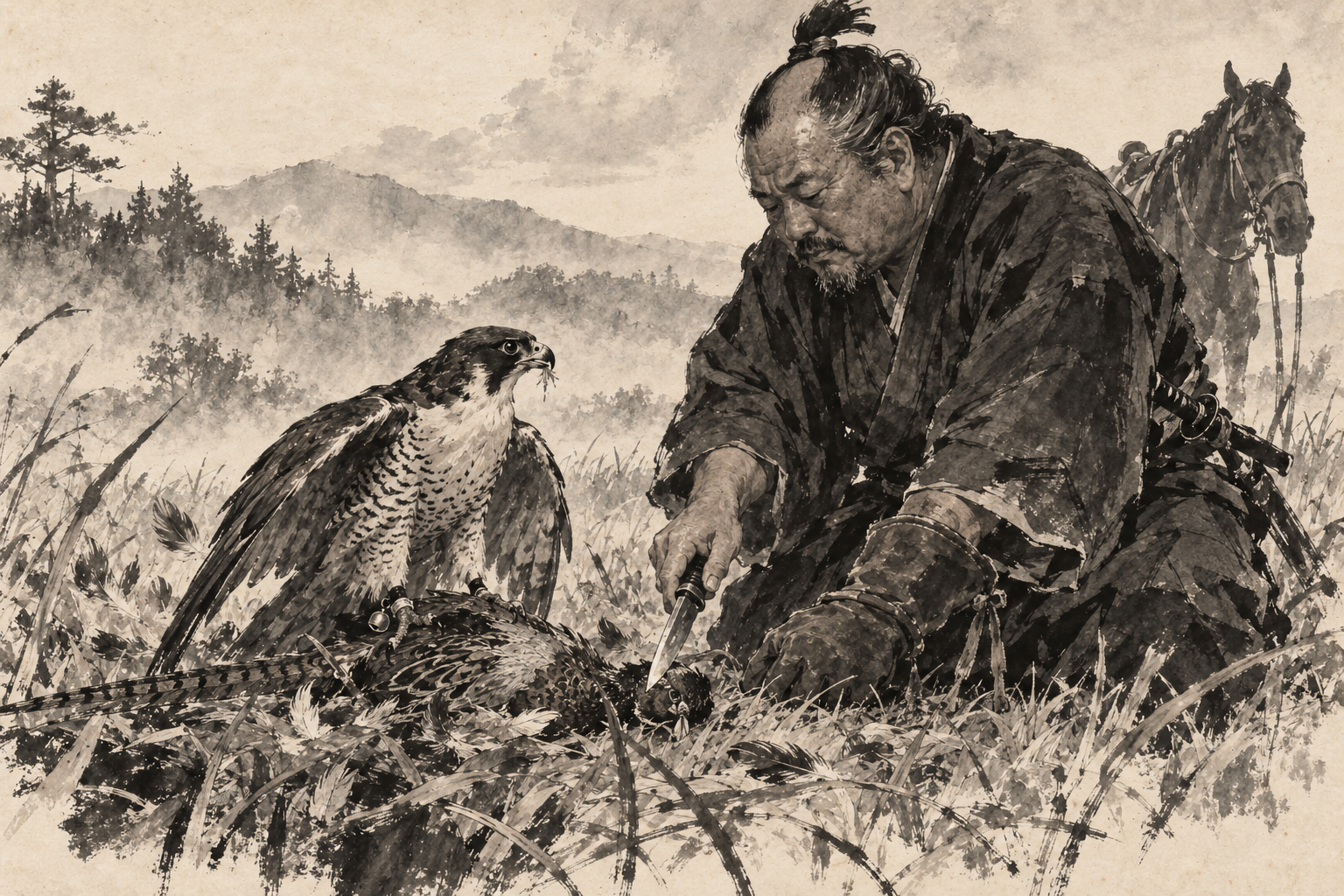 Toranaga kneels to Tetsu-ko