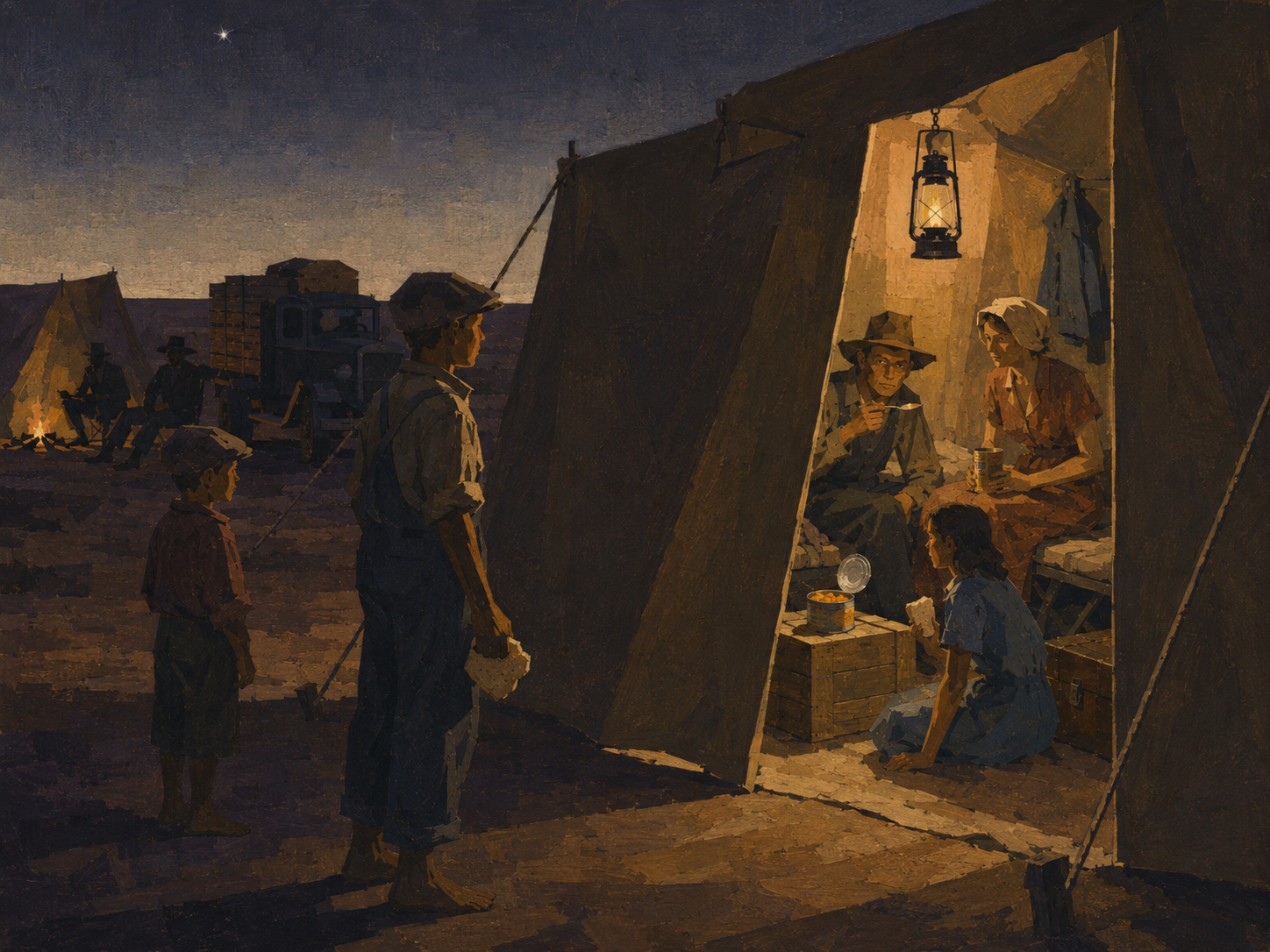 They ate secretly, in their tents