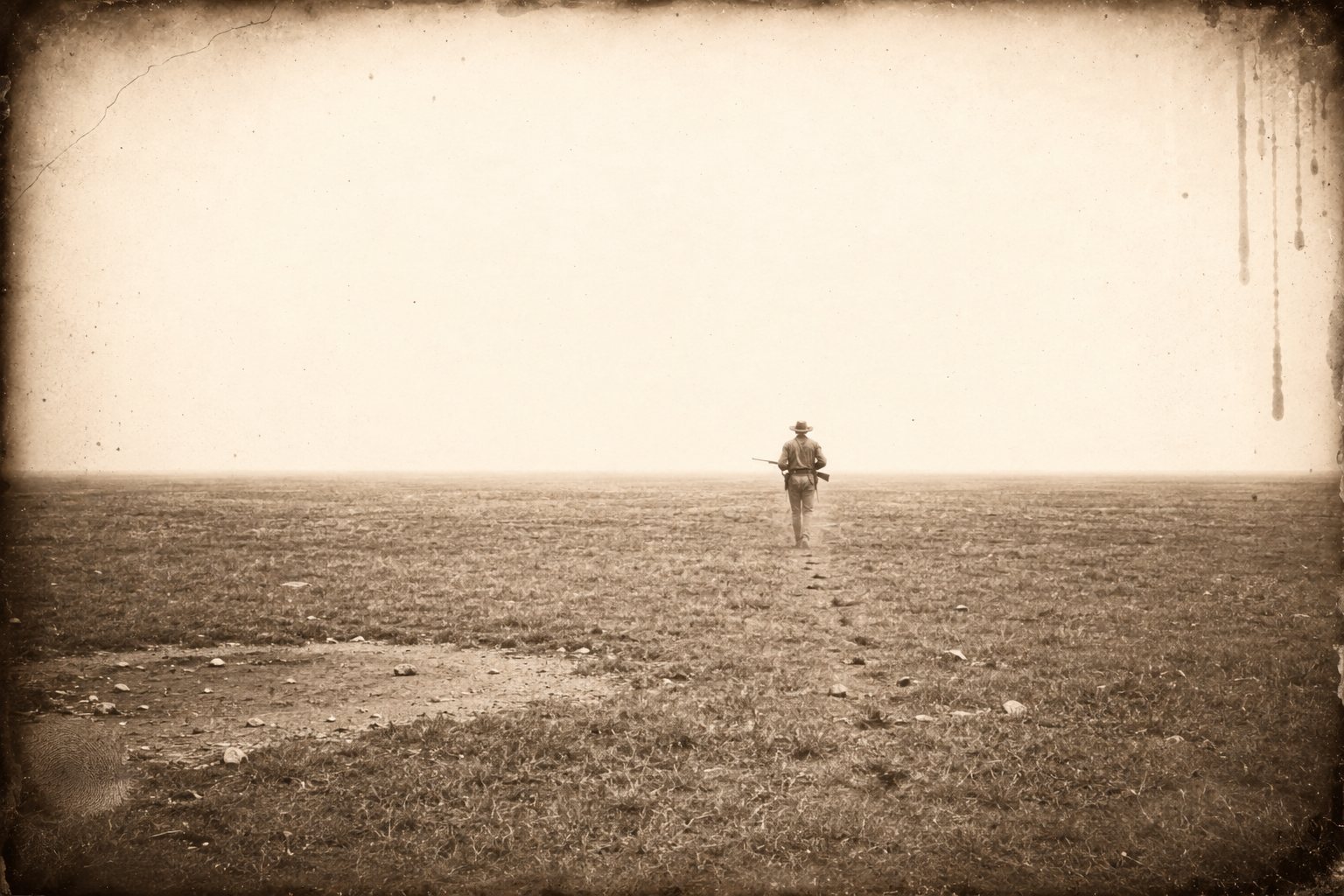 July doubles back on himself and walks the long miles south to Dodge, carrying nothing but his rifle, with Elmira getting farther away the whole time.