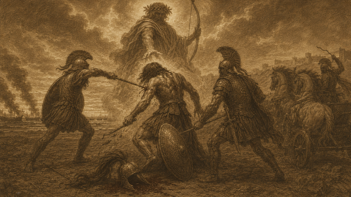 Pen-and-ink: The Aristeia and Death of Patroclus