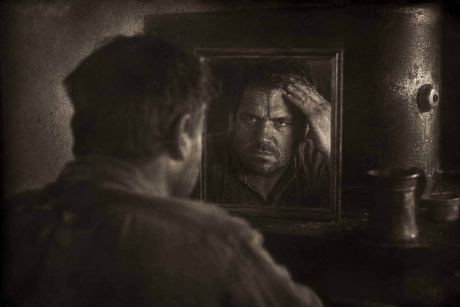 The scar in the shaving glass