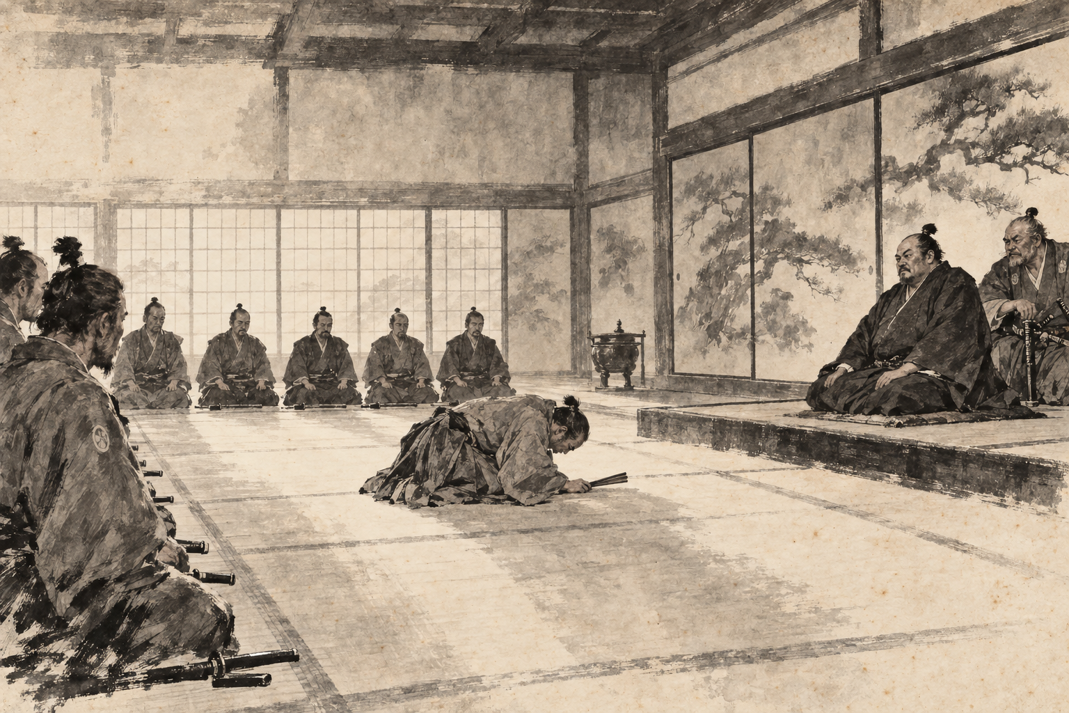 Ishido's apology in the audience room