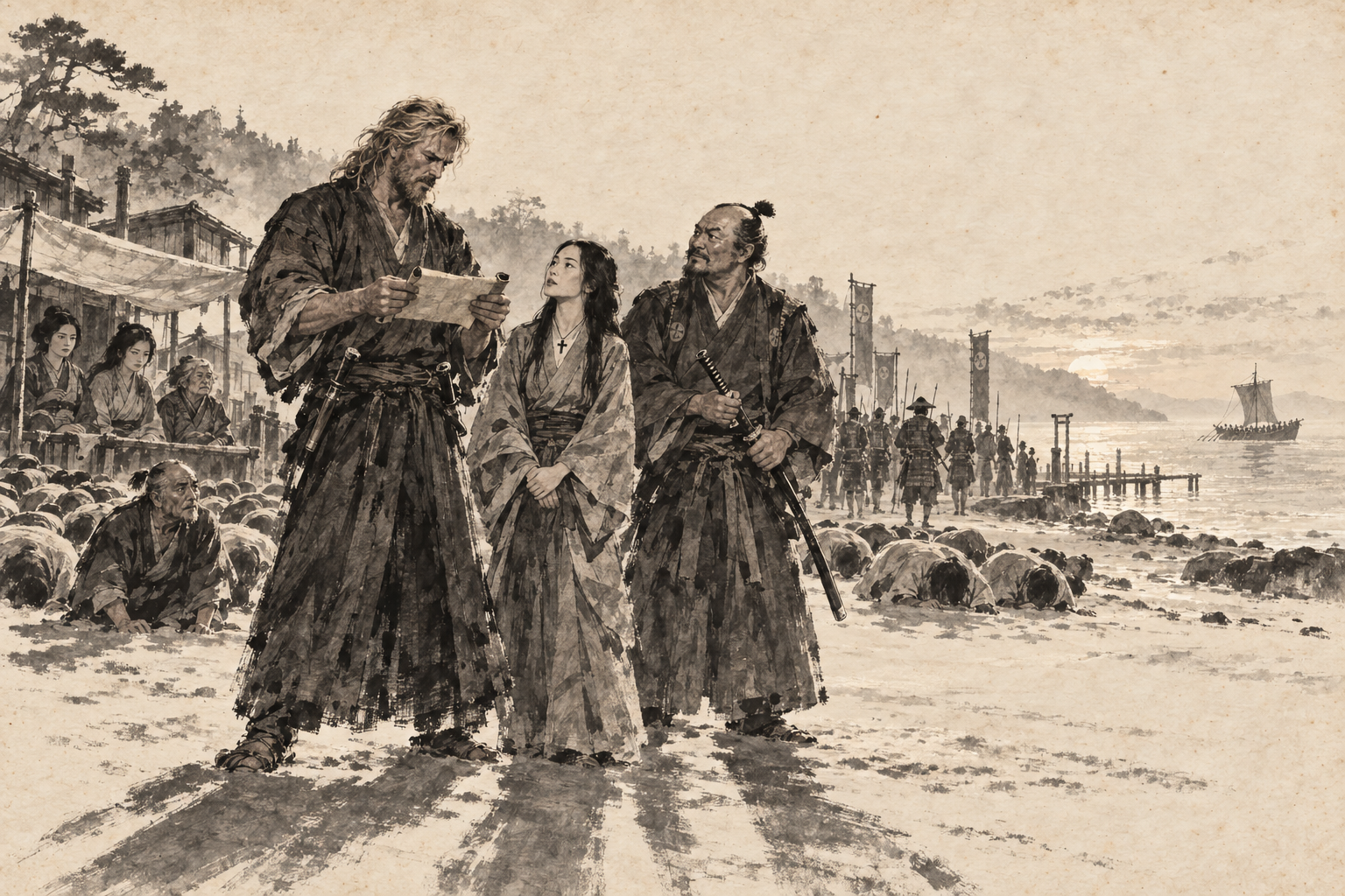 Mariko offers Blackthorne the scroll