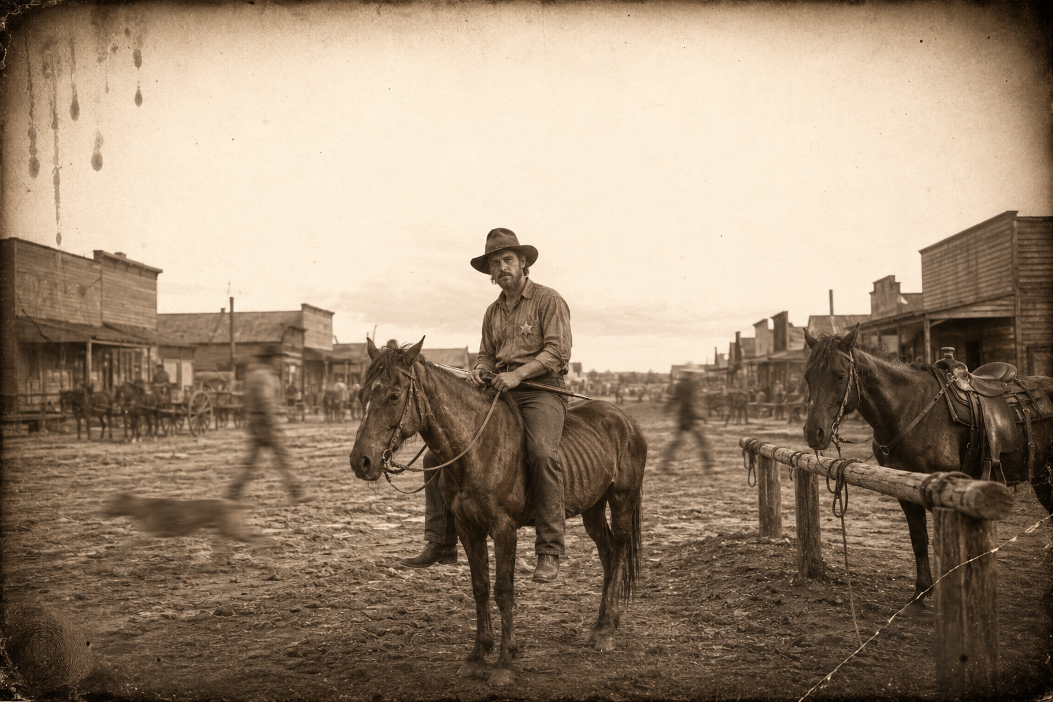 Four days after buying the worst horse in the Johns outfit's remuda for forty dollars, July trots bareback into Dodge City.