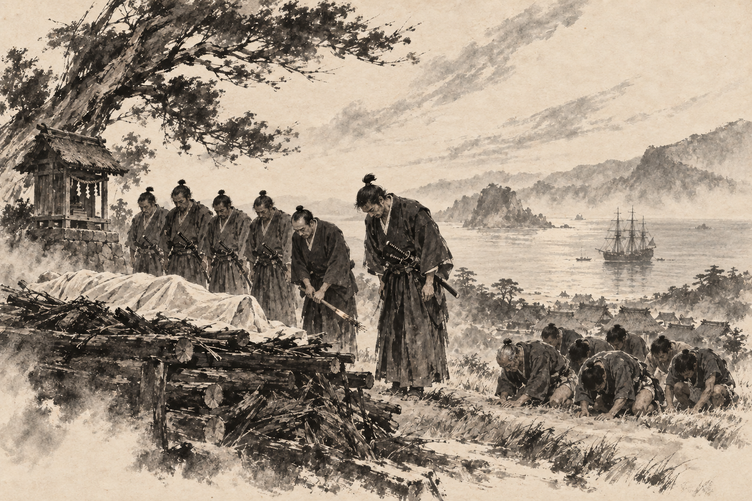 Omi bows to the pyre