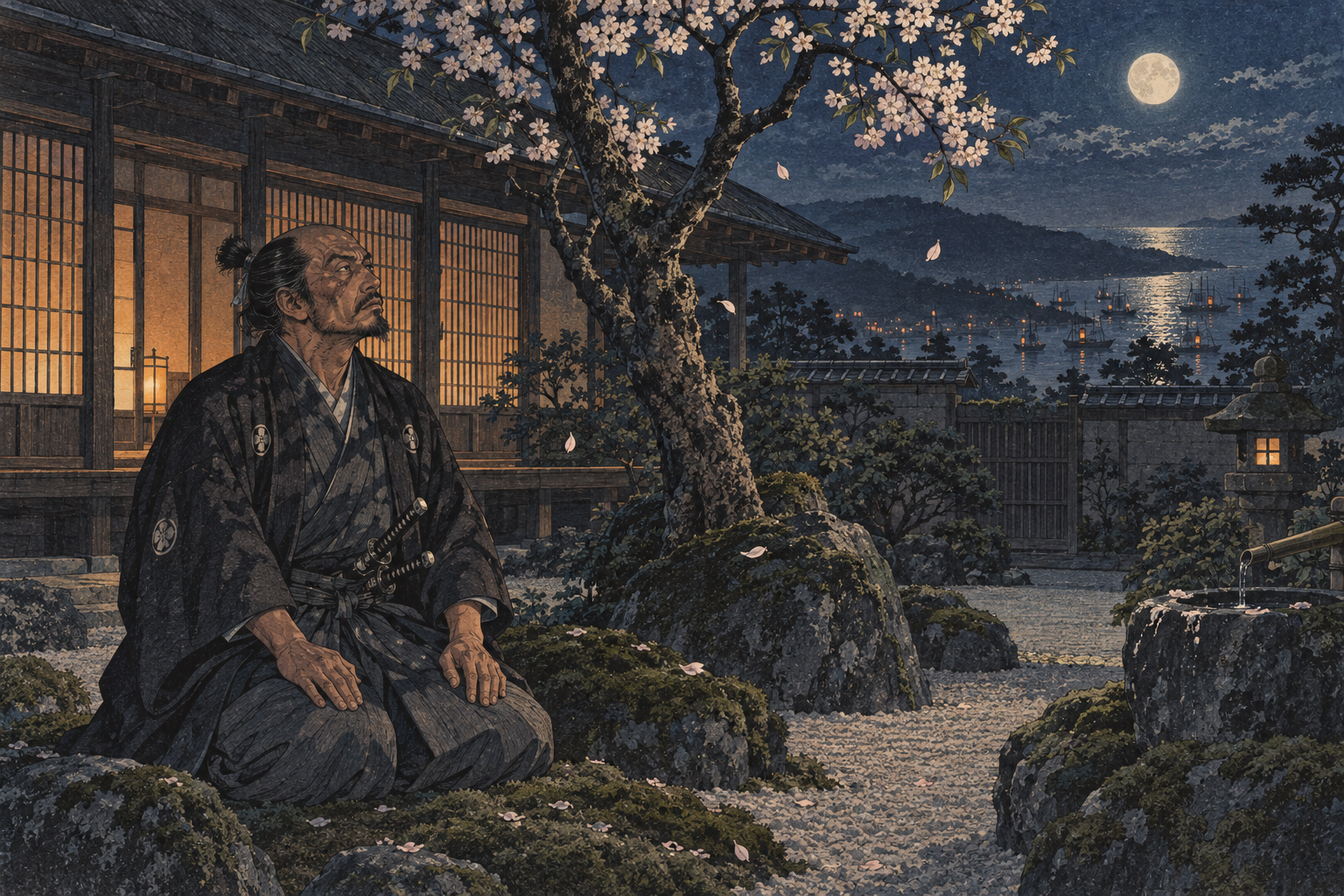 Yabu beneath the blossom tree