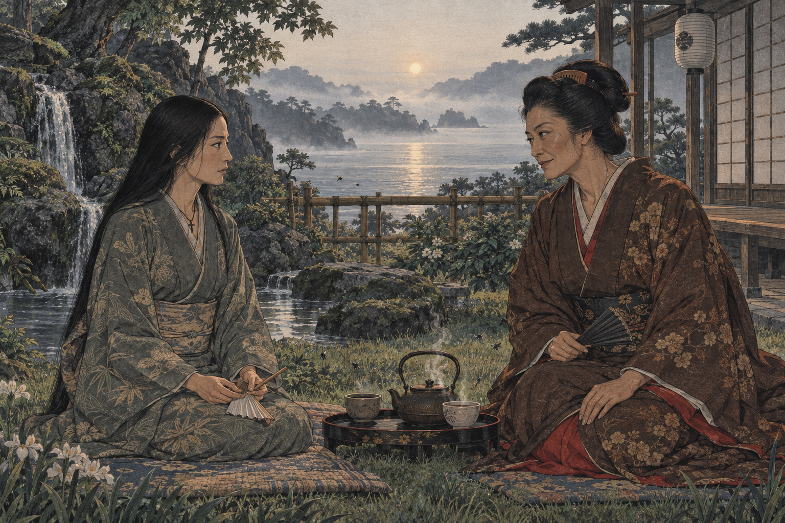 Gyoko sells three secrets by the waterfall