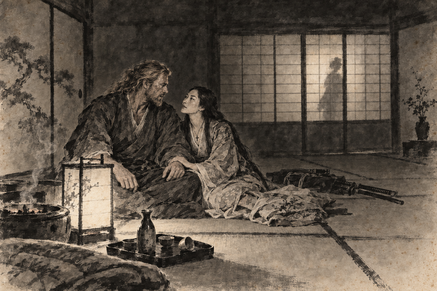 Last night, alone by the lantern
