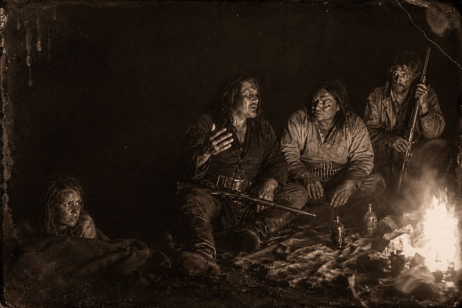Blue Duck offers the horses and the woman back as a gift for one favour — there is an old man coming down the river, and he wants him killed — and Lorena, listening from the dark, understands that it is Gus.