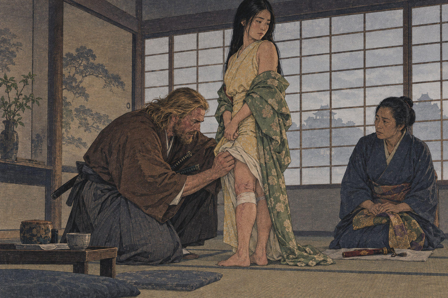 Fujiko shows her healing burns