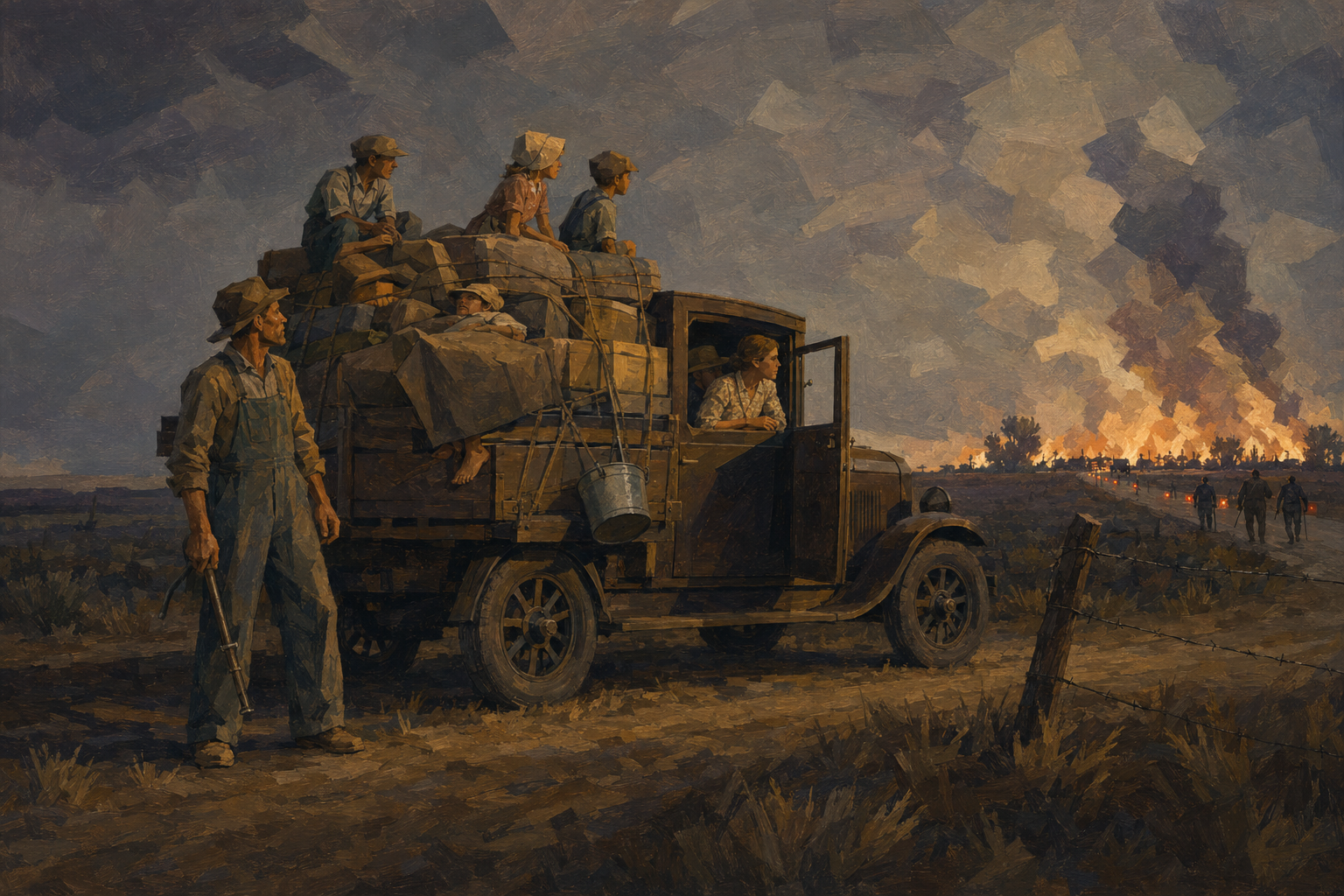 Watching the camp burn, then south