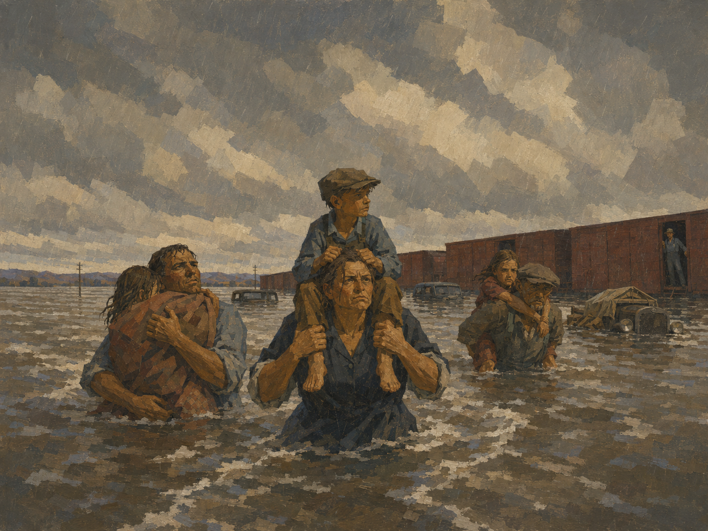 Out through the water